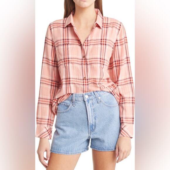 Madewell Tops - Madewell Classic Ex-Boyfriend Plaid Button-Up Shirt Size Large NWT
